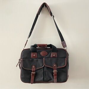 C.C. Filson Seattle Black Brown Leather Passage Saddlebag Briefcase Carrying Bag